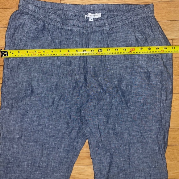 Brand New Spencer + Shaw Blue Heather Linen Pull-On Pants - Picture 7 of 16